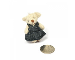 Игрушка для куклы - мишка в платье арт.КЛ.23022 4,5см