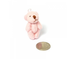 Игрушка для куклы - плюшевый мишка арт.КЛ.23016 4,5см цв.розовый