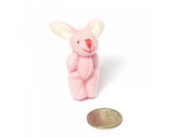 Игрушка для куклы - плюшевый зайка арт.КЛ.23020 5,5 см цв.розовый