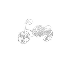 Металлический велосипед арт.SCB271046 с плетёной цветочной корзиной 23*9*16см
