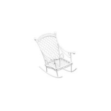 Металлическое мини кресло-качалка арт.SCB271034 белое 4,5*7см