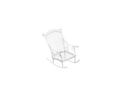 Металлическое мини кресло-качалка арт.SCB271034 белое 4,5*7см