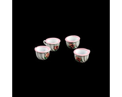 Набор 4 чашки с розовой каймой (металл) арт.AM0101006