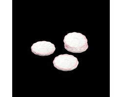 Набор 4 тарелки с розовой каймой (металл) арт.AM0101010
