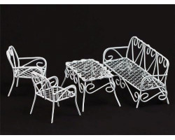 Набор мебели арт. SCB27007 металл белые столик 2 стульчика, диванчик