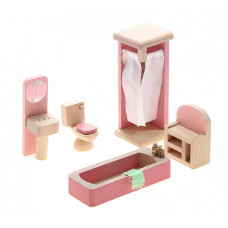 СЛ.730417 Мебель кукольная деревянная 'Ванная комната', 5 предметов