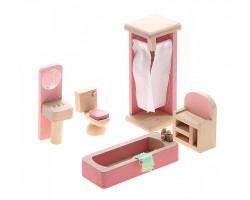 СЛ.730417 Мебель кукольная деревянная 'Ванная комната', 5 предметов