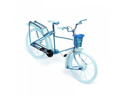 Велосипед арт.КЛ21378 из проволоки голубой 19*13см