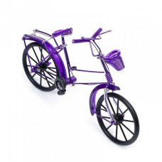 Велосипед арт.КЛ21380 из проволоки фиолетовый 19*13см