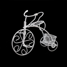 Велосипед арт. SCB27052 трёхколёсный мини металлический 11,5х4х8,5см белый