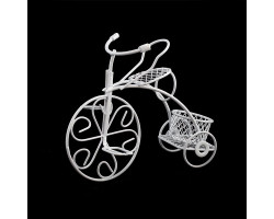 Велосипед арт. SCB27052 трёхколёсный мини металлический 11,5х4х8,5см белый