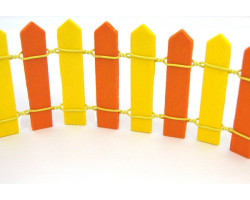 Забор деревянный арт.КЛ.23762 5,5х88 см, цв.желтый-оранжевый