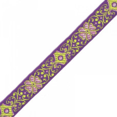 Лента отделочная жаккардовая арт.с1851г17 рис.8756 шир. 18мм цв. фиолетовый в ассортименте