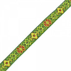 Лента отделочная жаккардовая арт.с1851г17 рис.8756 шир. 18мм цв. зеленый в ассортименте