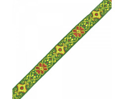Лента отделочная жаккардовая арт.с1851г17 рис.8756 шир. 18мм цв. зеленый в ассортименте