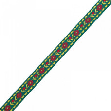 Лента отделочная жаккардовая арт.с1851г17 рис.8973 шир. 18мм цв. зеленый в ассортименте