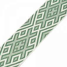 Лента отделочная жаккардовая арт.с1855г17 рис.9341 шир. 65мм цв. белый-зеленый в ассортименте