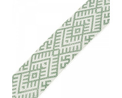 Лента отделочная жаккардовая арт.с3379г17 рис.9333 шир. 55мм цв. белый/зеленый