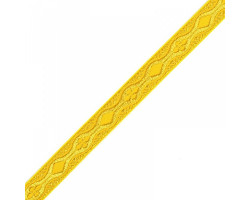 Лента отделочная жаккардовая (галун православный) арт.с2847г17 рис.9003 'Волна' шир. 15мм цв. желтый