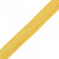 Лента отделочная жаккардовая (галун православный) арт.с2848г17 рис.6184 'Лилия' шир. 24мм цв.желтый/