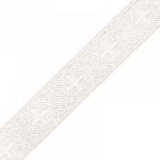 Лента отделочная жаккардовая (галун православный) арт.с2884г17 рис.9111 'Прямой крест' шир. 32мм цв.
