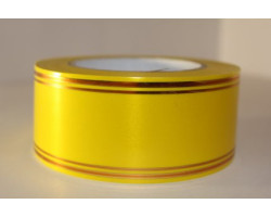 RUG.A543 Лента с золотой полосой 5см х 50ярд цв.желтый
