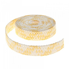 СЛ.912055 Лента декоративная плетёная светлао-желтая с белым 2 см А