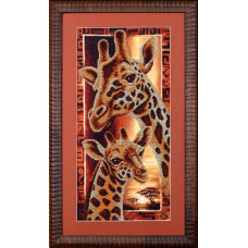Набор для вышивания бисером арт.МК- Б057 Африка 'Жирафы' 22х46 см