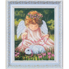 Набор для вышивания бисером арт.МК- Б094 'Ангел с кроликом' 24,5х32,5 см