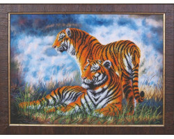 Набор для вышивания бисером арт.МК- Б110 'Тигры' 46,5х33,5 см