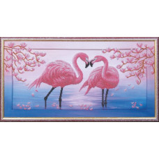 Набор для вышивания бисером арт.МК- Б114 'Розовые фламинго' 57х28,5 см