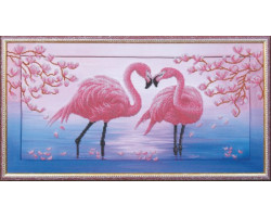 Набор для вышивания бисером арт.МК- Б114 'Розовые фламинго' 57х28,5 см