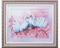 Набор для вышивания бисером арт.МК- Б171 'Любовь и голуби' 37х30 см
