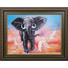 Набор для вышивания бисером арт.МК- Б293 'Африканский слон' 42х31 см