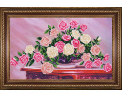 Набор для вышивания бисером арт.МК- Б296 'Садовые розы' 50х30 см