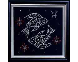 Набор для вышивания бисером арт.МК- БГ002 Гороскоп 'Рыбы' 18х18 см