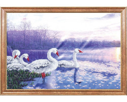 Рисунок на ткани арт.МК- КС004 'Лебеди на закате' 39х27 см