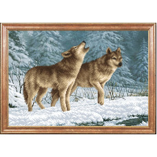 Рисунок на ткани арт.МК- КС039 'Волки на снегу' 39х27 см