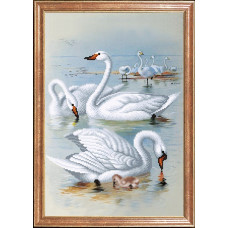 Рисунок на ткани арт.МК- КС054 'Лебеди на отливе' 39х27 см