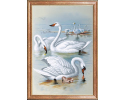 Рисунок на ткани арт.МК- КС054 'Лебеди на отливе' 39х27 см
