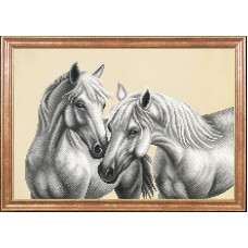 Рисунок на ткани арт.МК- КС063 'Белые лошади' 39х27 см