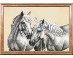 Рисунок на ткани арт.МК- КС063 'Белые лошади' 39х27 см