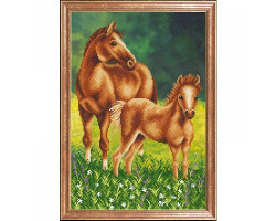 Рисунок на ткани арт.МК- КС066 'Лошадь с жеребенком' 39х27 см