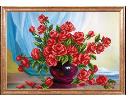 Рисунок на ткани арт.МК- КС070 'Алые розы' 39x27 см