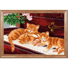 Рисунок на ткани арт.МК- КС085 'Котята и пианино' 39х27 см