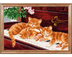Рисунок на ткани арт.МК- КС085 'Котята и пианино' 39х27 см