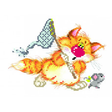 Набор для вышивания бисером арт.МП-24х26 - 0124/Б 'Без кота - жизнь не та! Салочки'