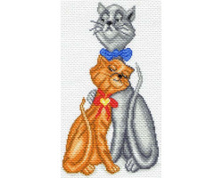 Рисунок на канве арт.МП-28х37-1621 Кот с кошкой