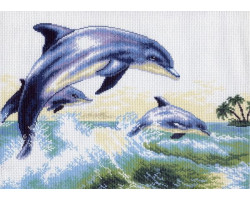 Рисунок на канве арт.МП-37х49 - 0456 Дельфин