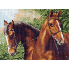 Рисунок на канве арт.МП-37х49 - 0608 Пара лошадей